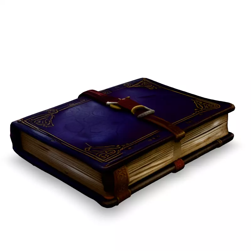 Antique Leather Bound Book 3D Model Low-poly 3D model_1