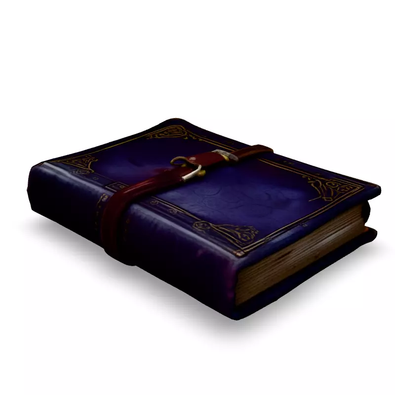 Antique Leather Bound Book 3D Model Low-poly 3D model_2