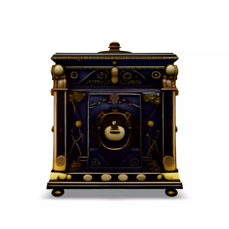 Ornate Antique Safe 3D Model Low-poly 3D model_3