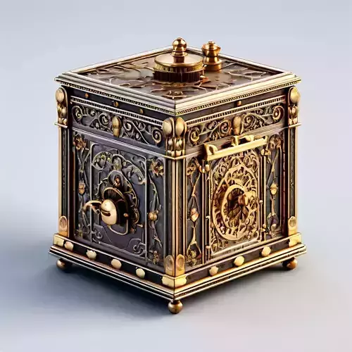 Ornate Antique Safe 3D Model