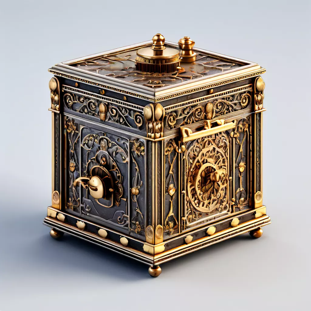 Ornate Antique Safe 3D Model Low-poly 3D model_0