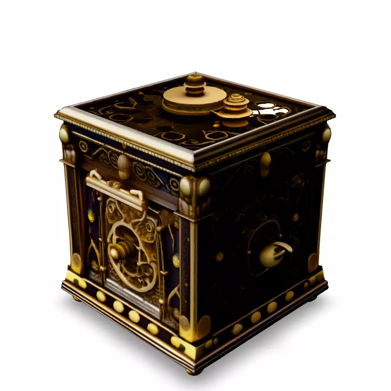 Ornate Antique Safe 3D Model Low-poly 3D model_4