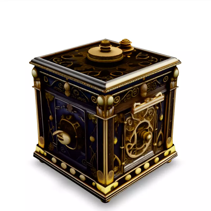 Ornate Antique Safe 3D Model Low-poly 3D model_1