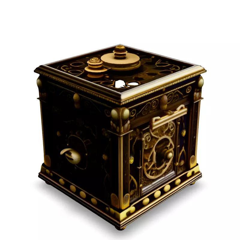 Ornate Antique Safe 3D Model Low-poly 3D model_5