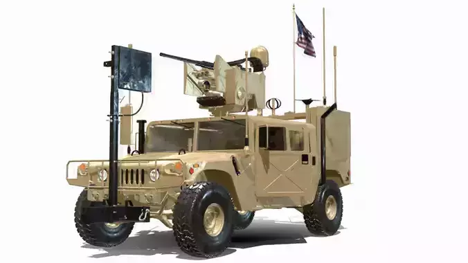 HUMVEE 4X4 XM153 Low-poly 3D model