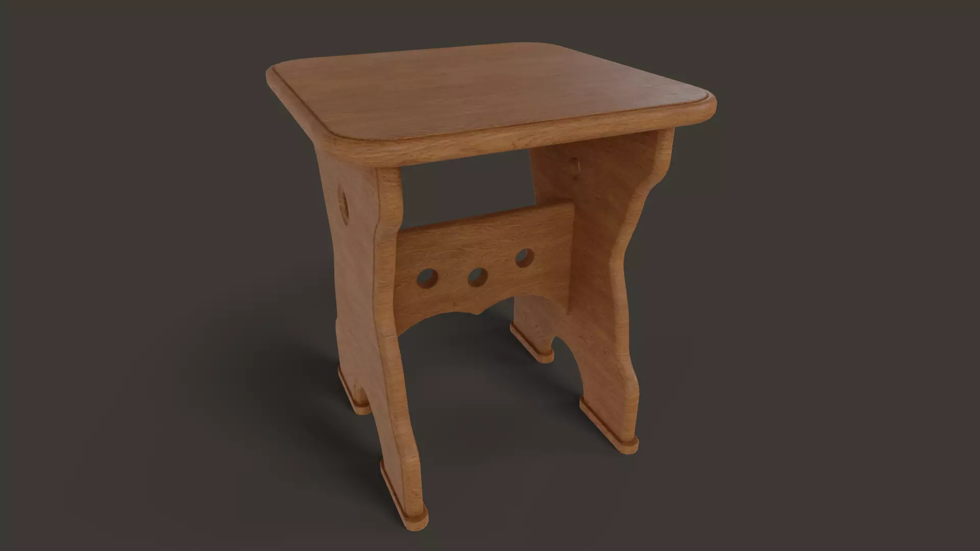 Stool Low-poly 3D model_0