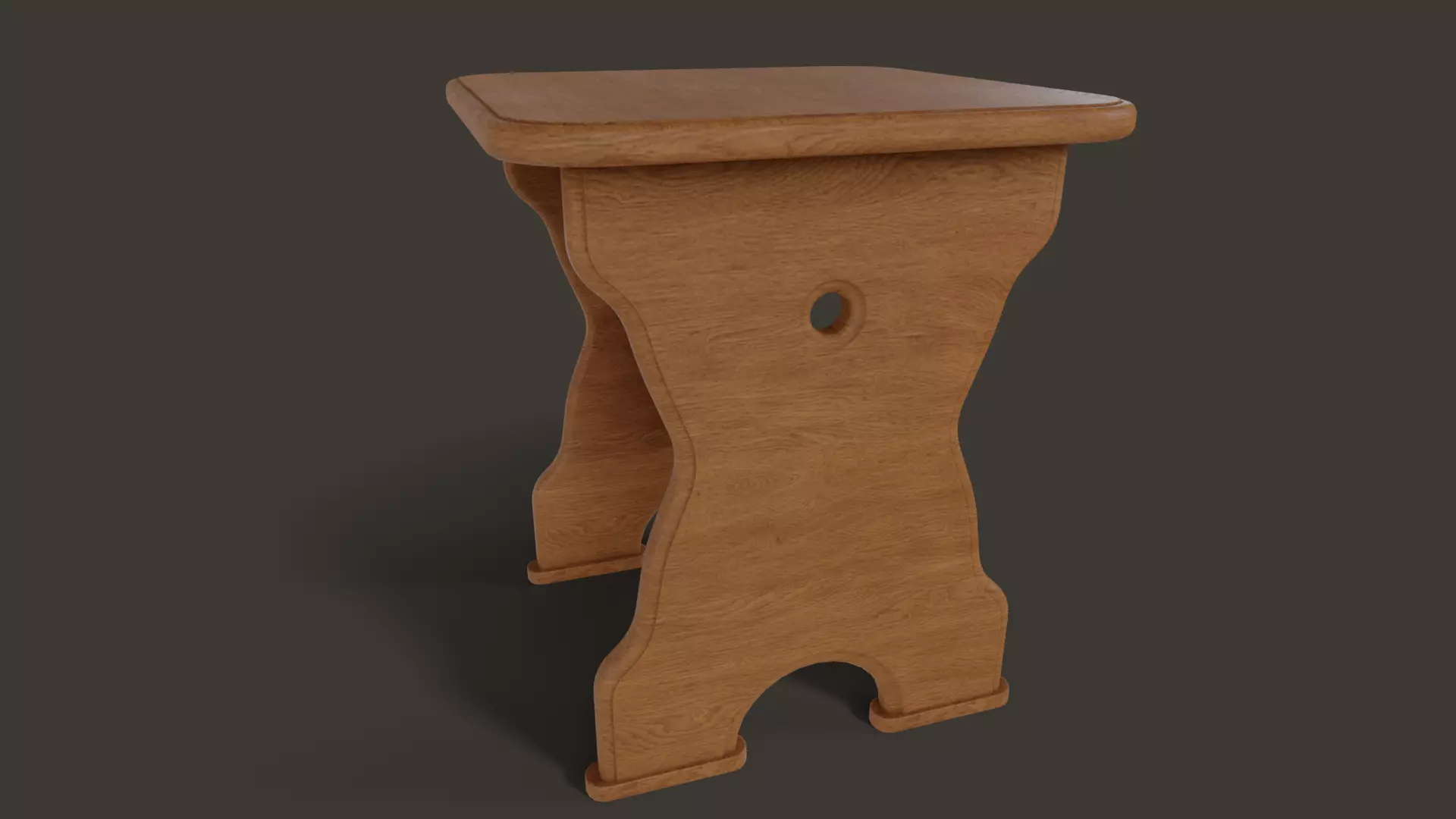 Stool Low-poly 3D model_2