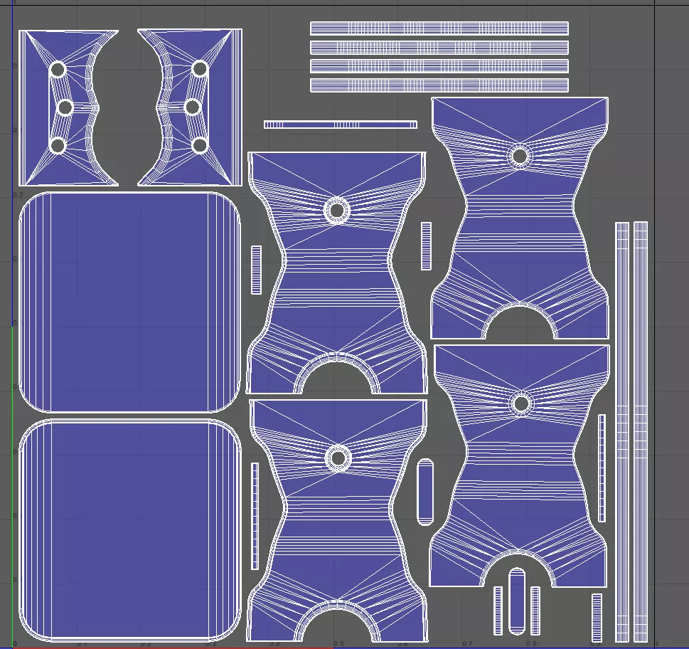 Stool Low-poly 3D model_6