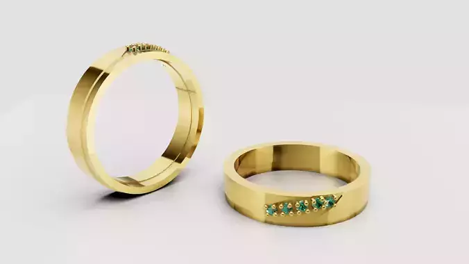gold band ring  3D printable model  