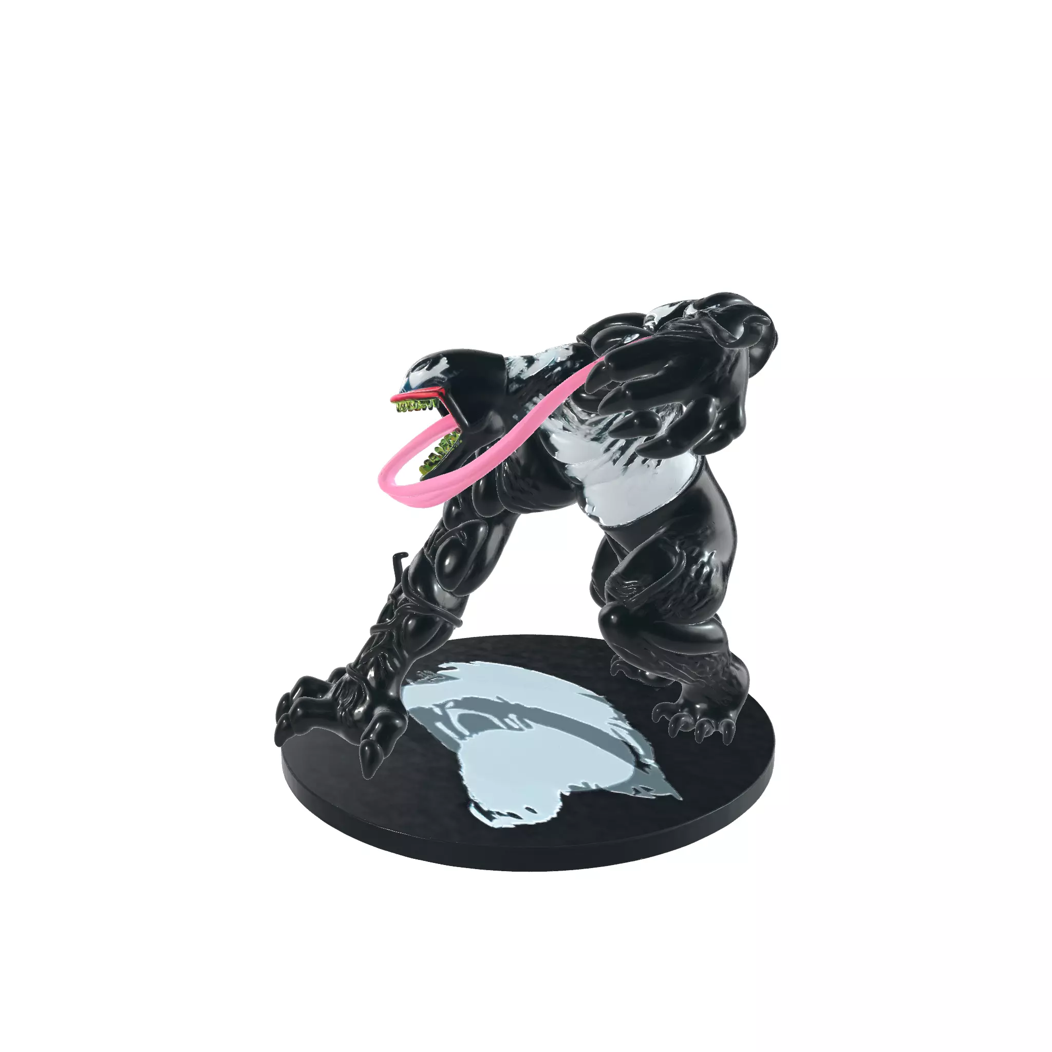Venom Figurine with Long Tongue Dynamic Pose Collectible 3D print model_2