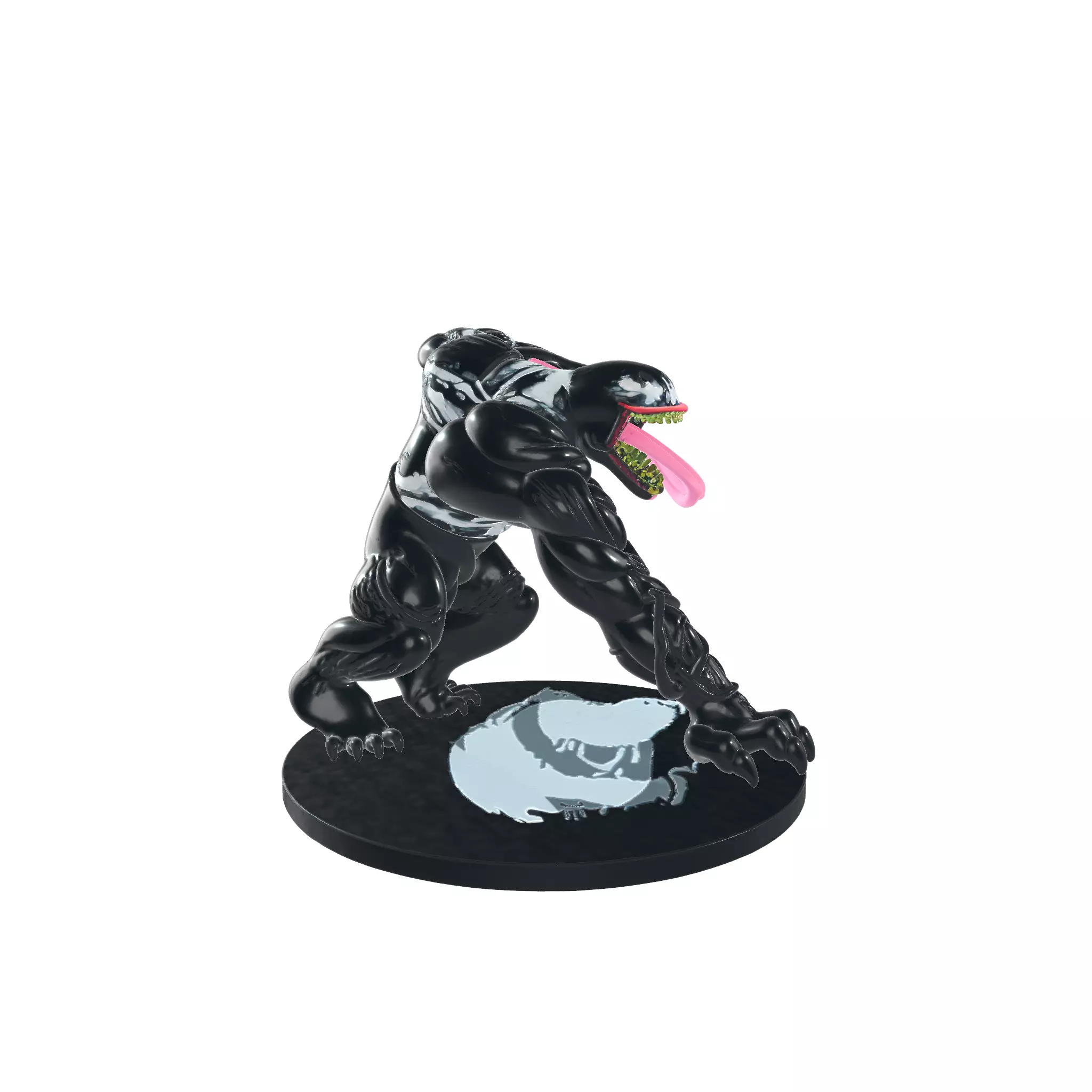 Venom Figurine with Long Tongue Dynamic Pose Collectible 3D print model_1