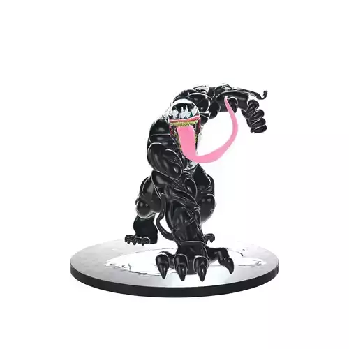 Venom Figurine with Long Tongue Dynamic Pose Collectible 3D print model