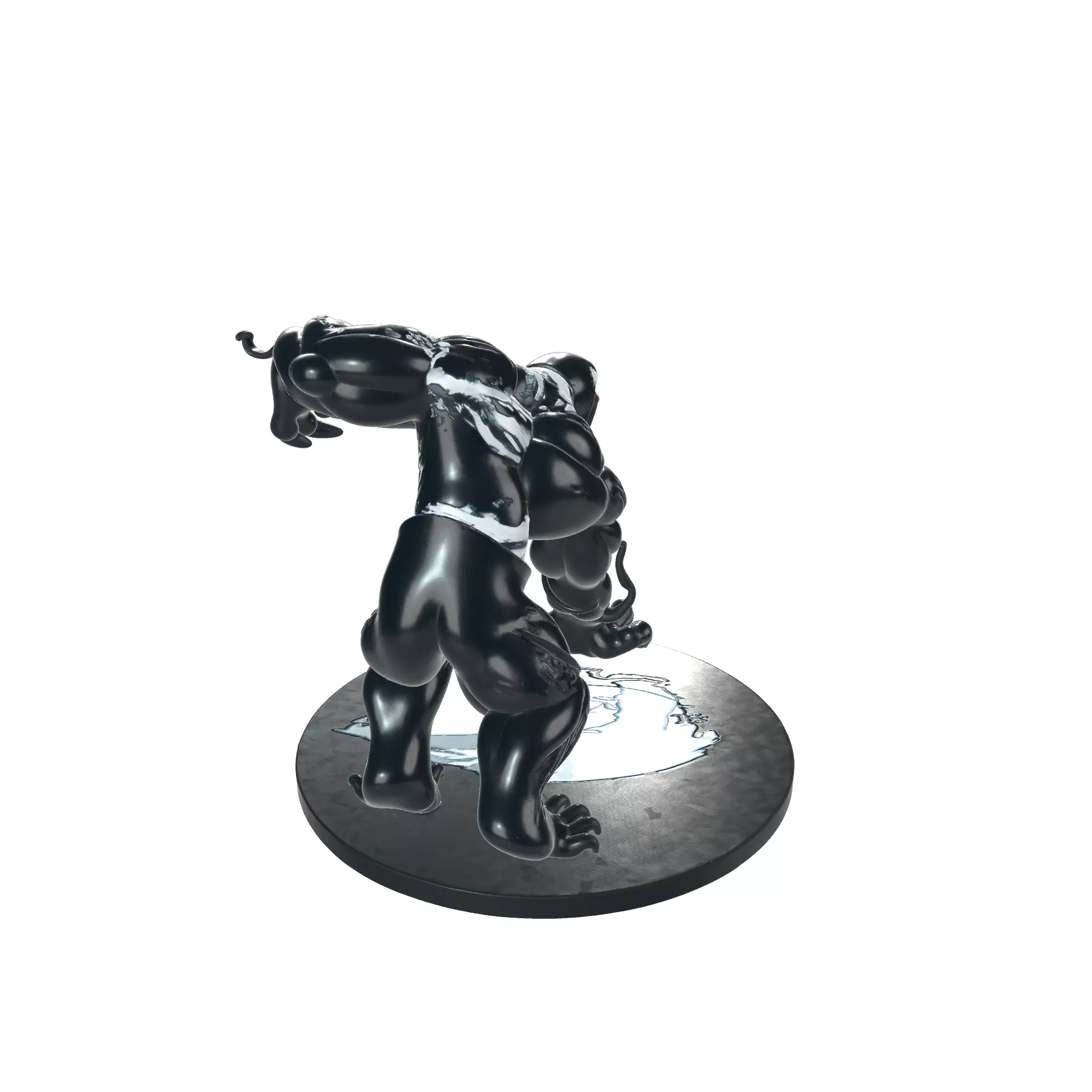 Venom Figurine with Long Tongue Dynamic Pose Collectible 3D print model_3