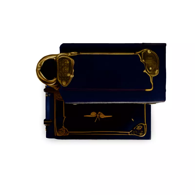 Ornate LeatherBound Fantasy Books Low-poly 3D model_7