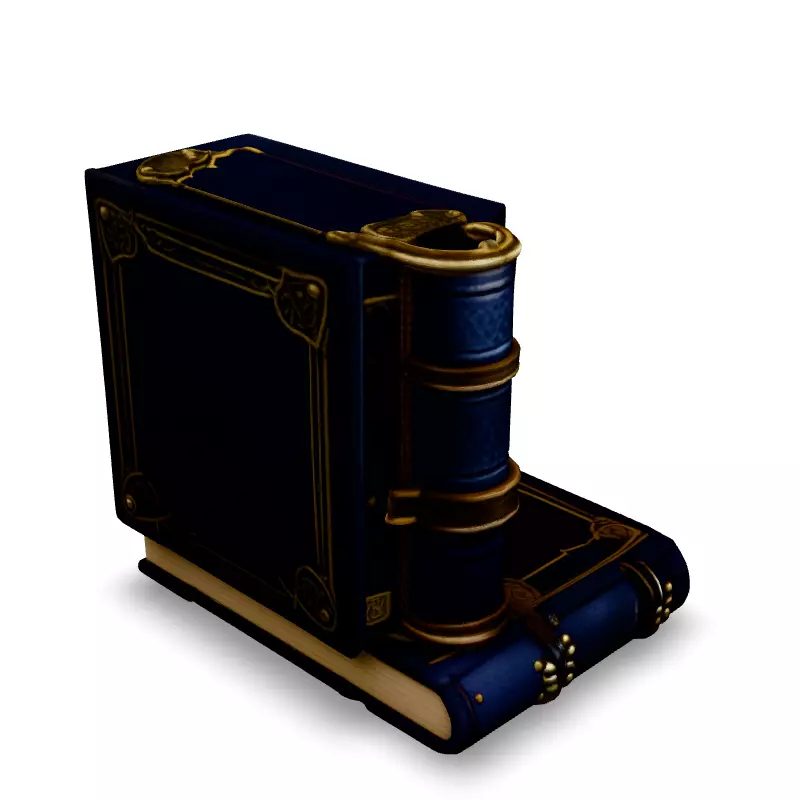 Ornate LeatherBound Fantasy Books Low-poly 3D model_5