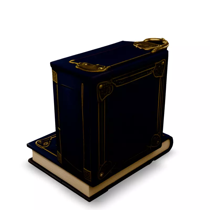 Ornate LeatherBound Fantasy Books Low-poly 3D model_4