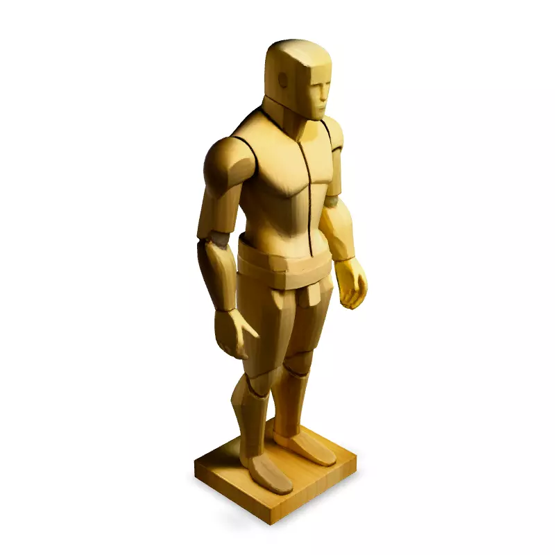 Wooden Mannequin LowPoly 3D Model Low-poly 3D model_2