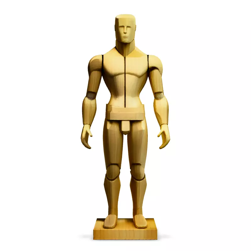 Wooden Mannequin LowPoly 3D Model Low-poly 3D model_3