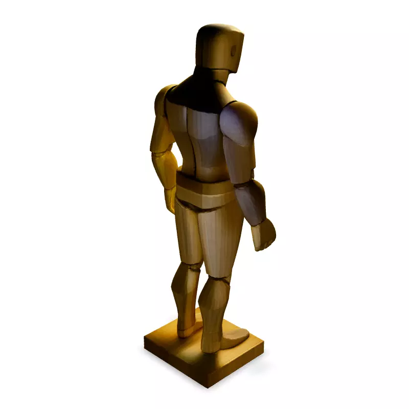 Wooden Mannequin LowPoly 3D Model Low-poly 3D model_5