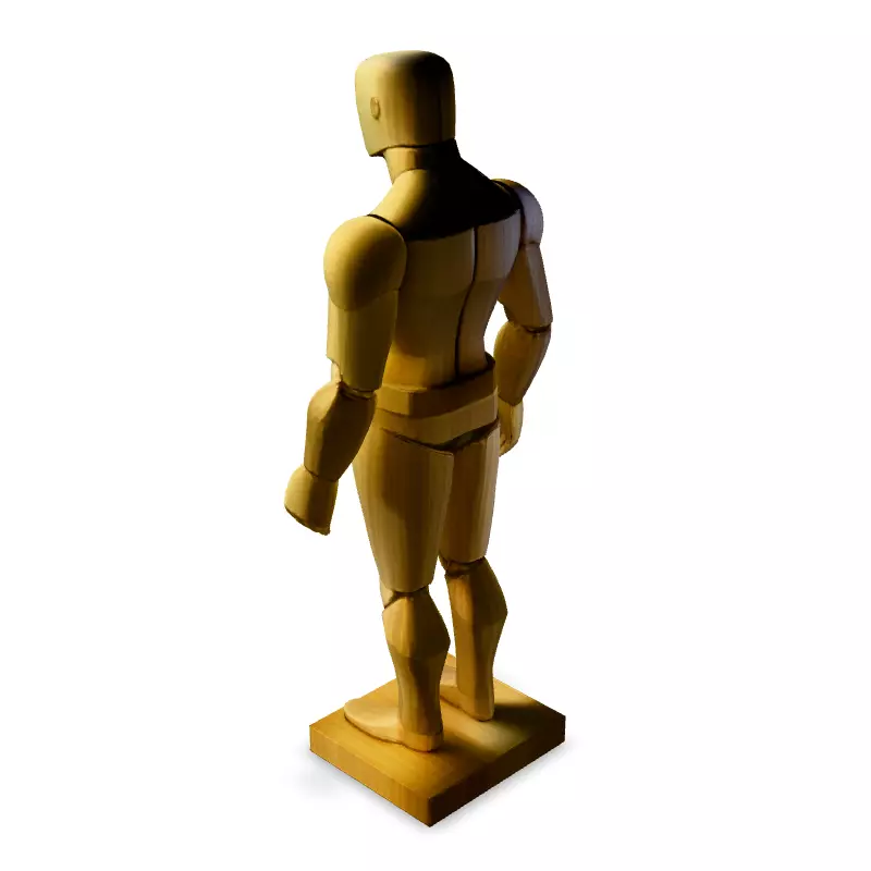 Wooden Mannequin LowPoly 3D Model Low-poly 3D model_4
