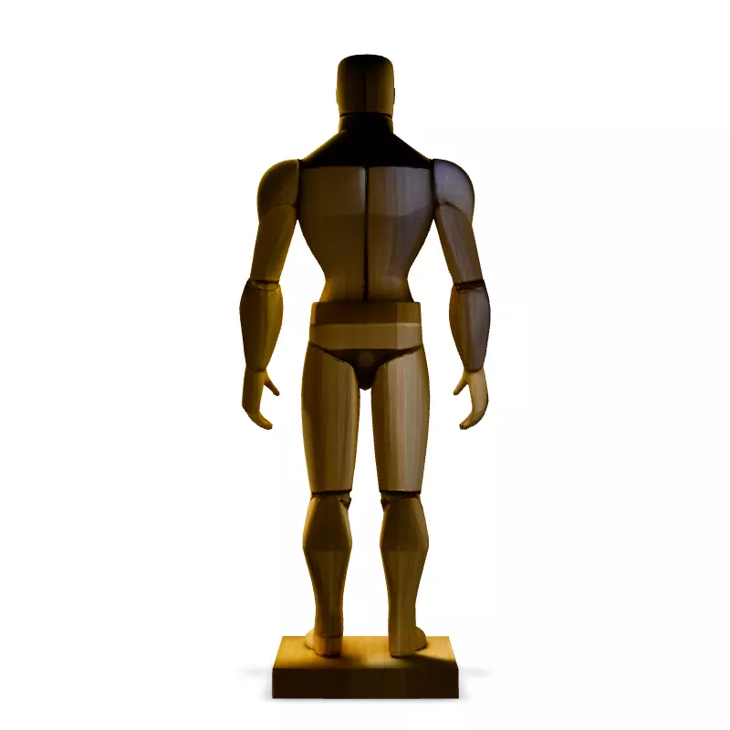 Wooden Mannequin LowPoly 3D Model Low-poly 3D model_6