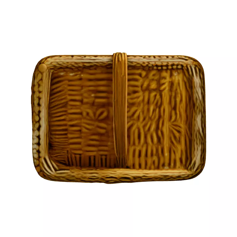 Realistic Wicker Picnic Basket 3D Model Low-poly 3D model_7