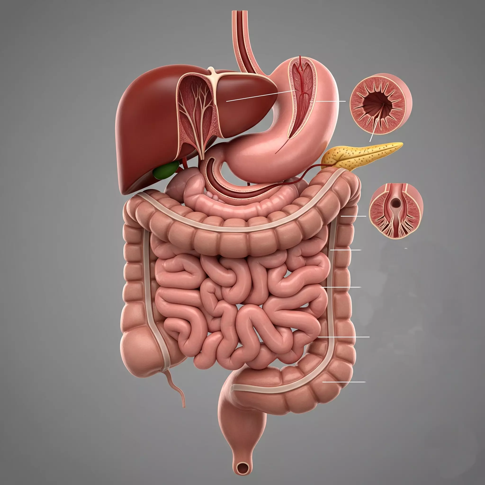 Complete Human Digestive System - Anatomically Accurate 3D Model 3D model_0