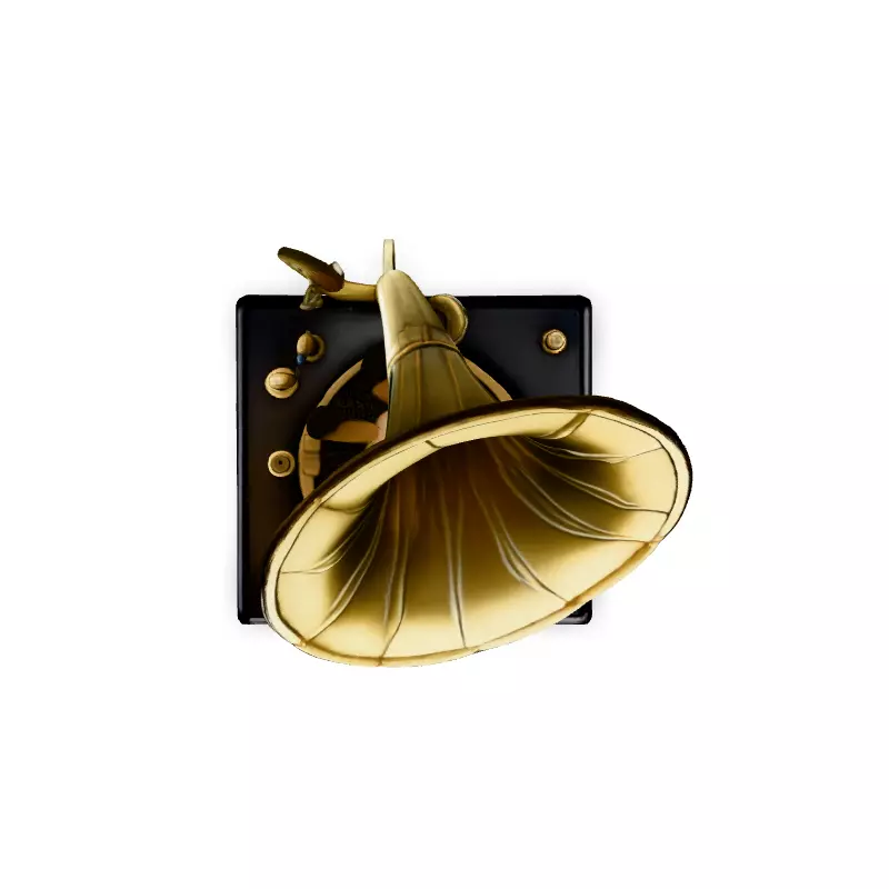 Vintage Gramophone 3D Model Low-poly 3D model_7