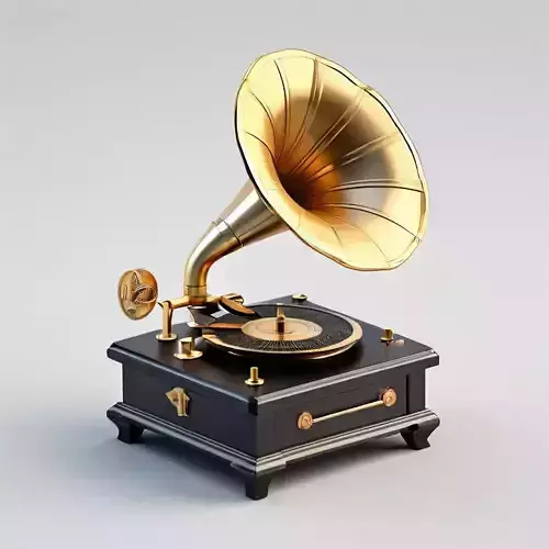 Vintage Gramophone 3D Model