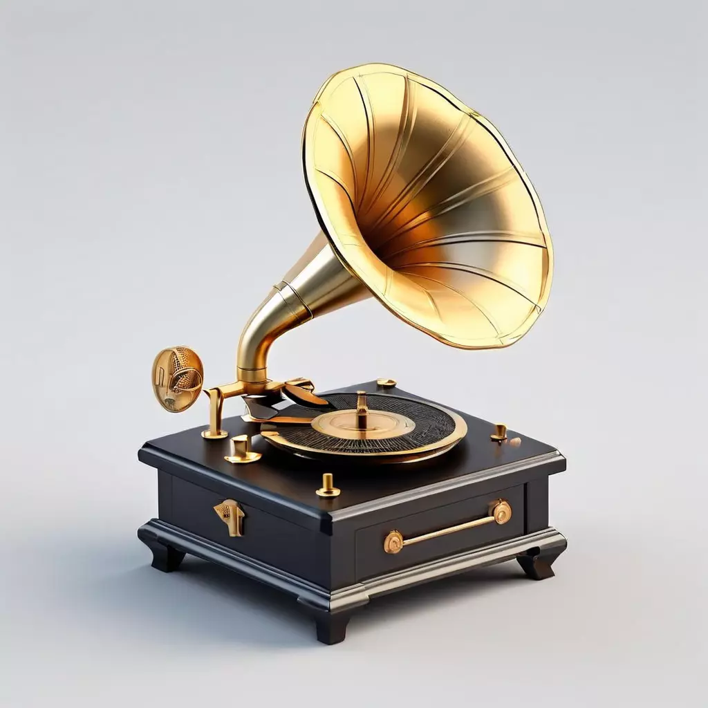 Vintage Gramophone 3D Model Low-poly 3D model_0