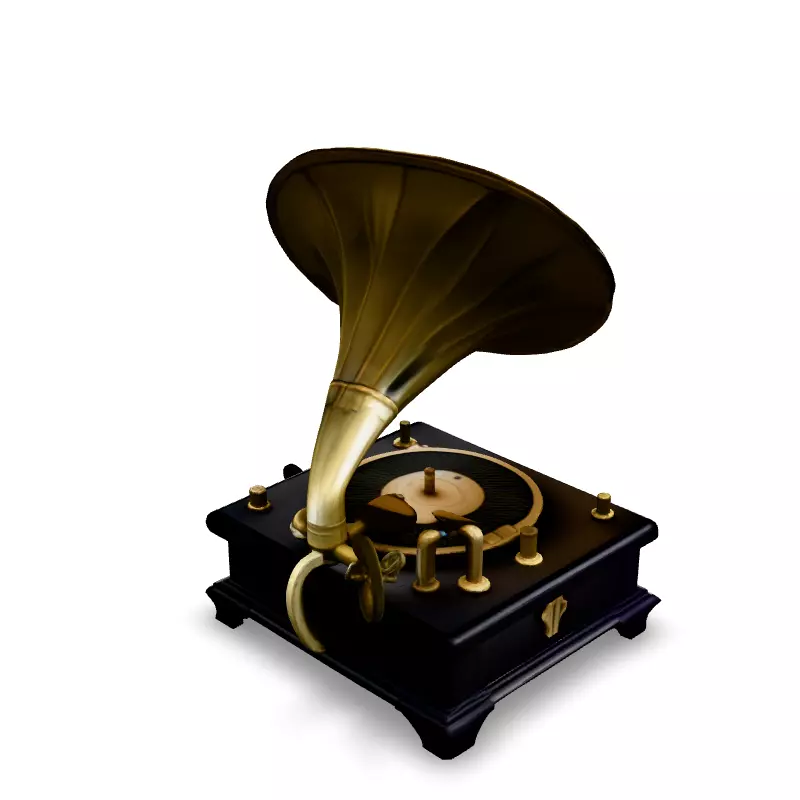 Vintage Gramophone 3D Model Low-poly 3D model_5