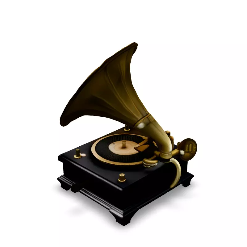 Vintage Gramophone 3D Model Low-poly 3D model_4
