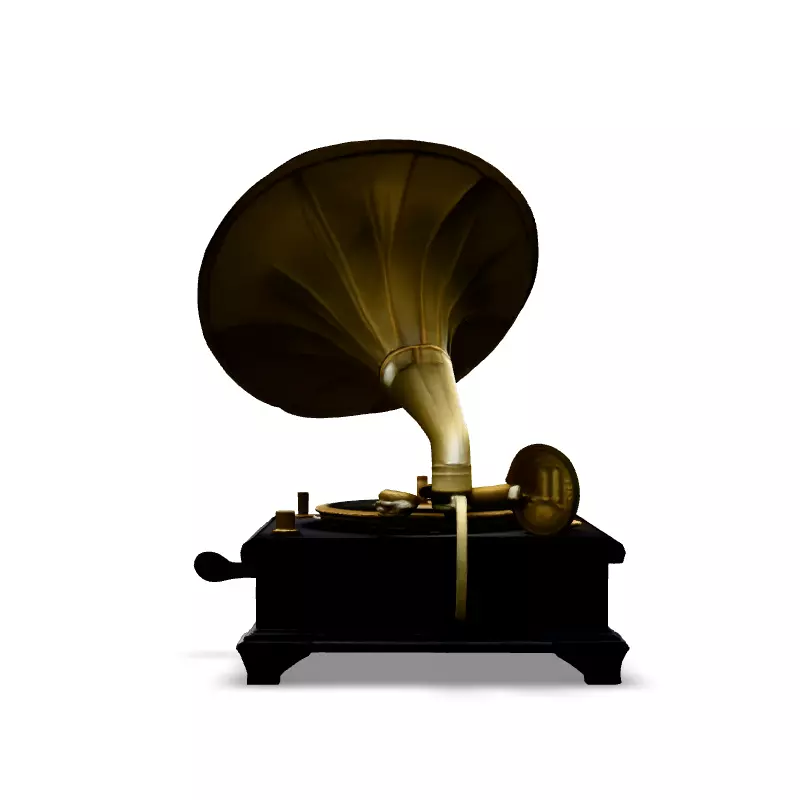 Vintage Gramophone 3D Model Low-poly 3D model_6