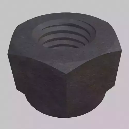 M12 Nut Coarse Threads Lock Type with Rusty Iron Texture