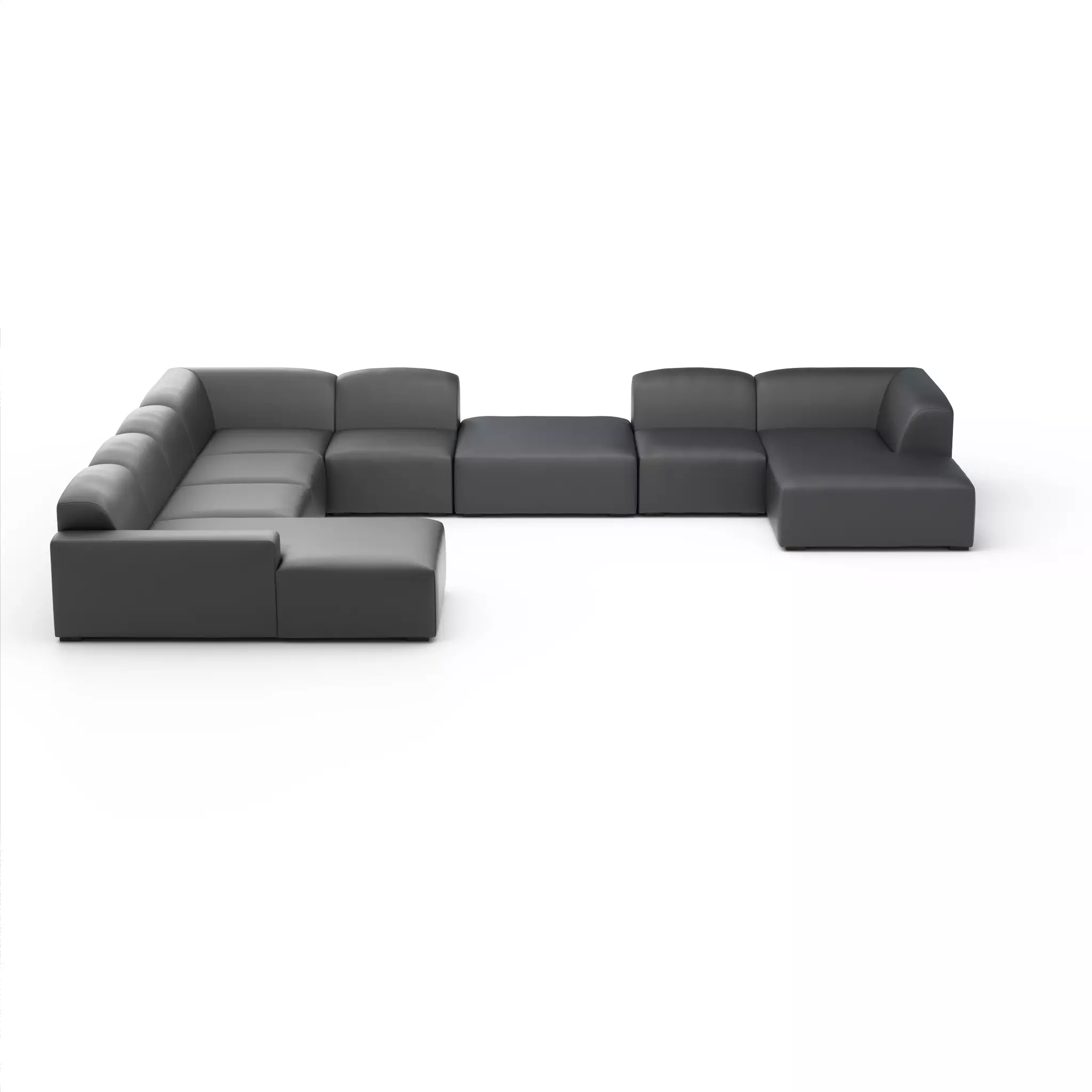 Morgan Full Modular Sectional Low-poly 3D model_9
