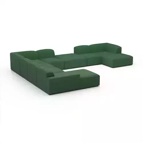 Morgan Full Modular Sectional Low-poly 3D model