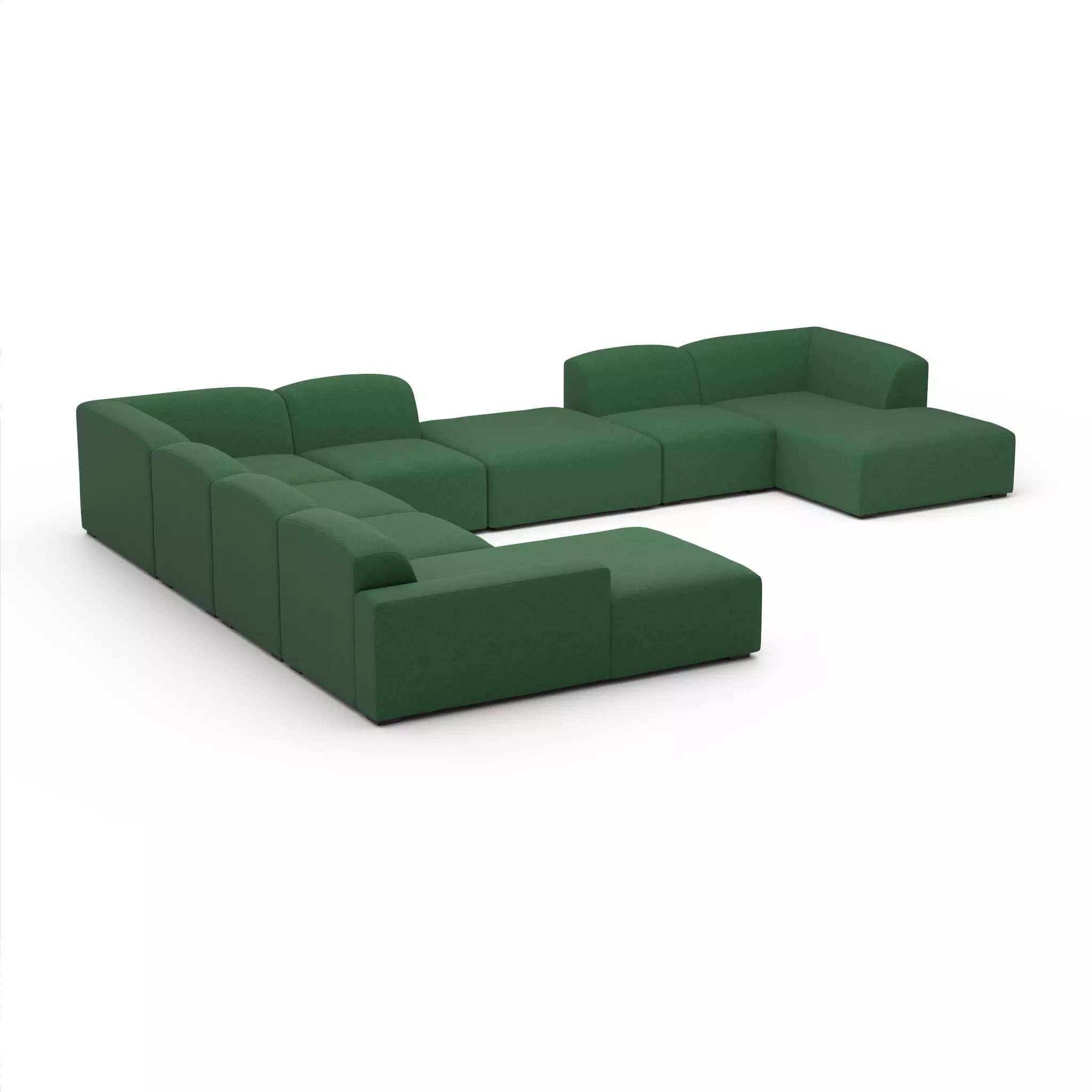 Morgan Full Modular Sectional Low-poly 3D model_0