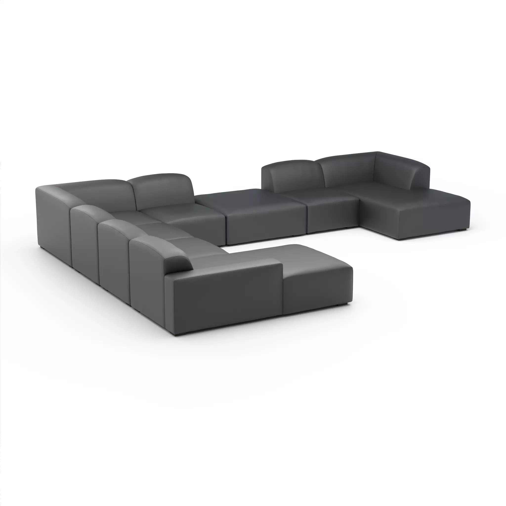 Morgan Full Modular Sectional Low-poly 3D model_8