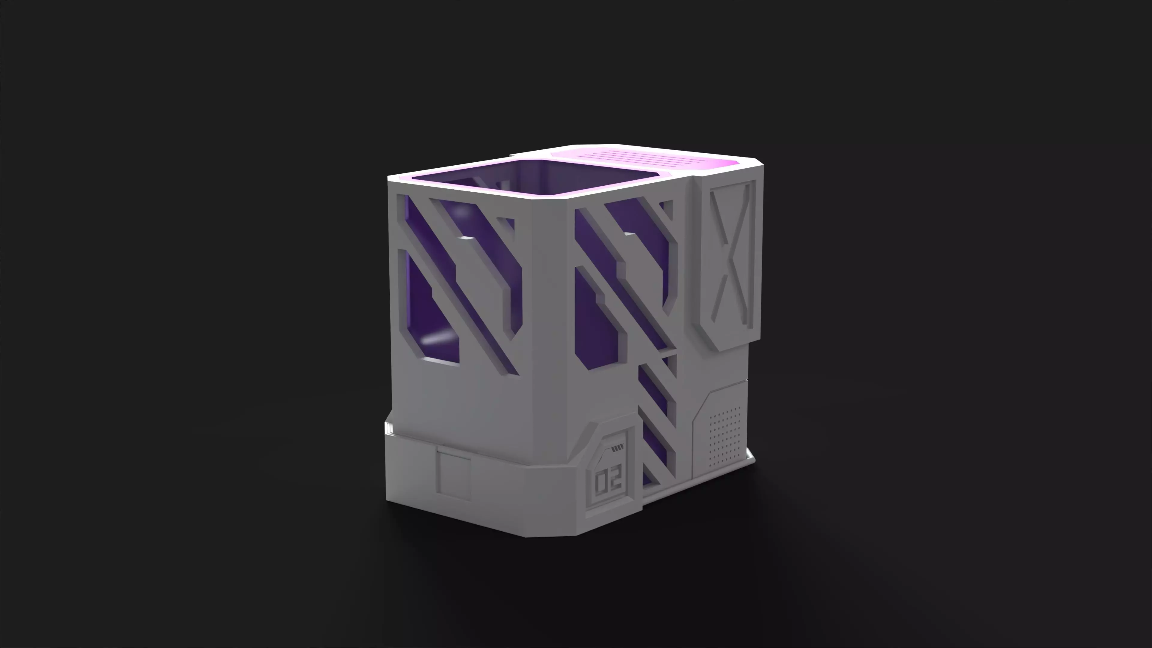 Pencil Holde CyberPunk 3D print model_0