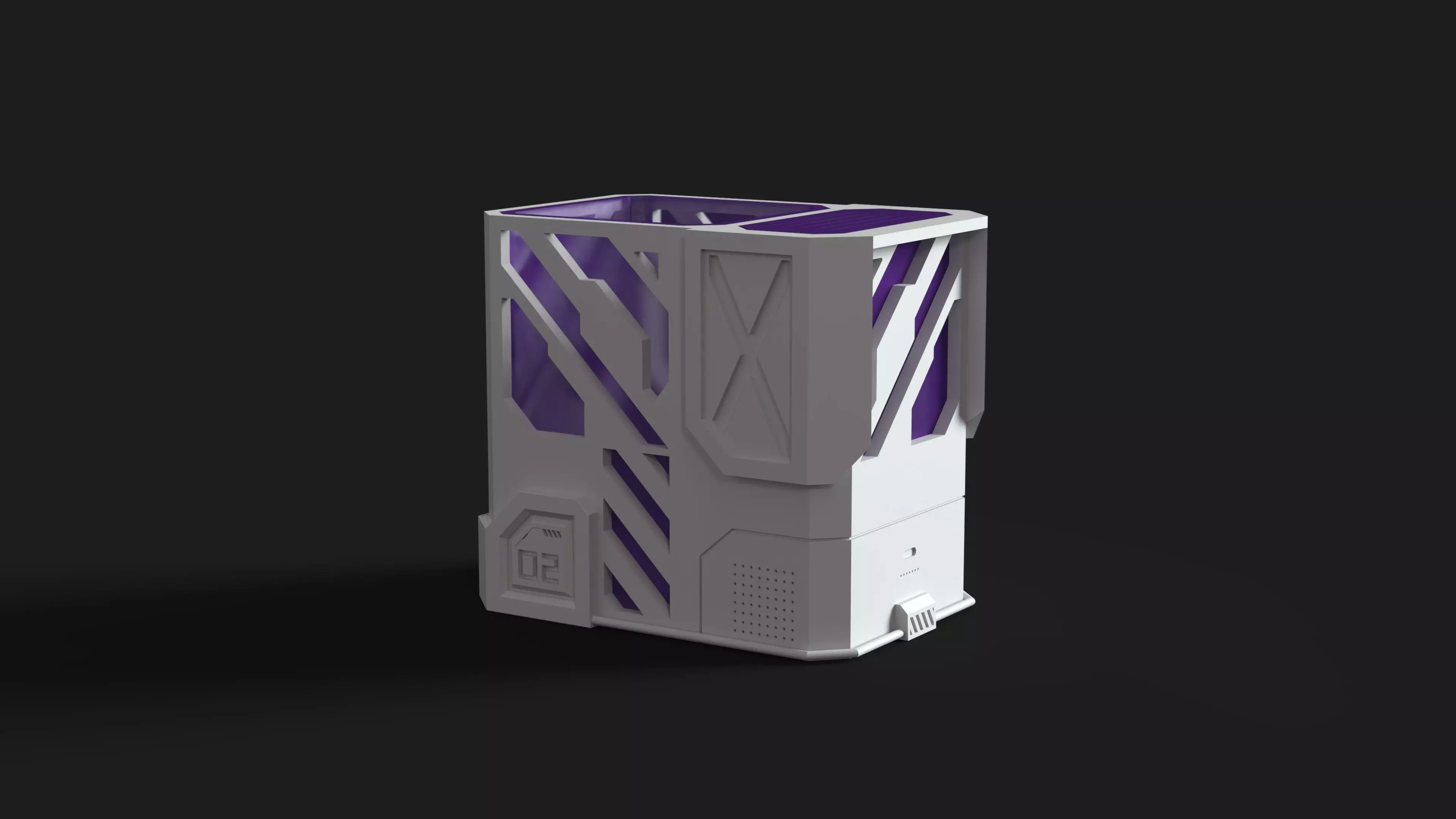 Pencil Holde CyberPunk 3D print model_2