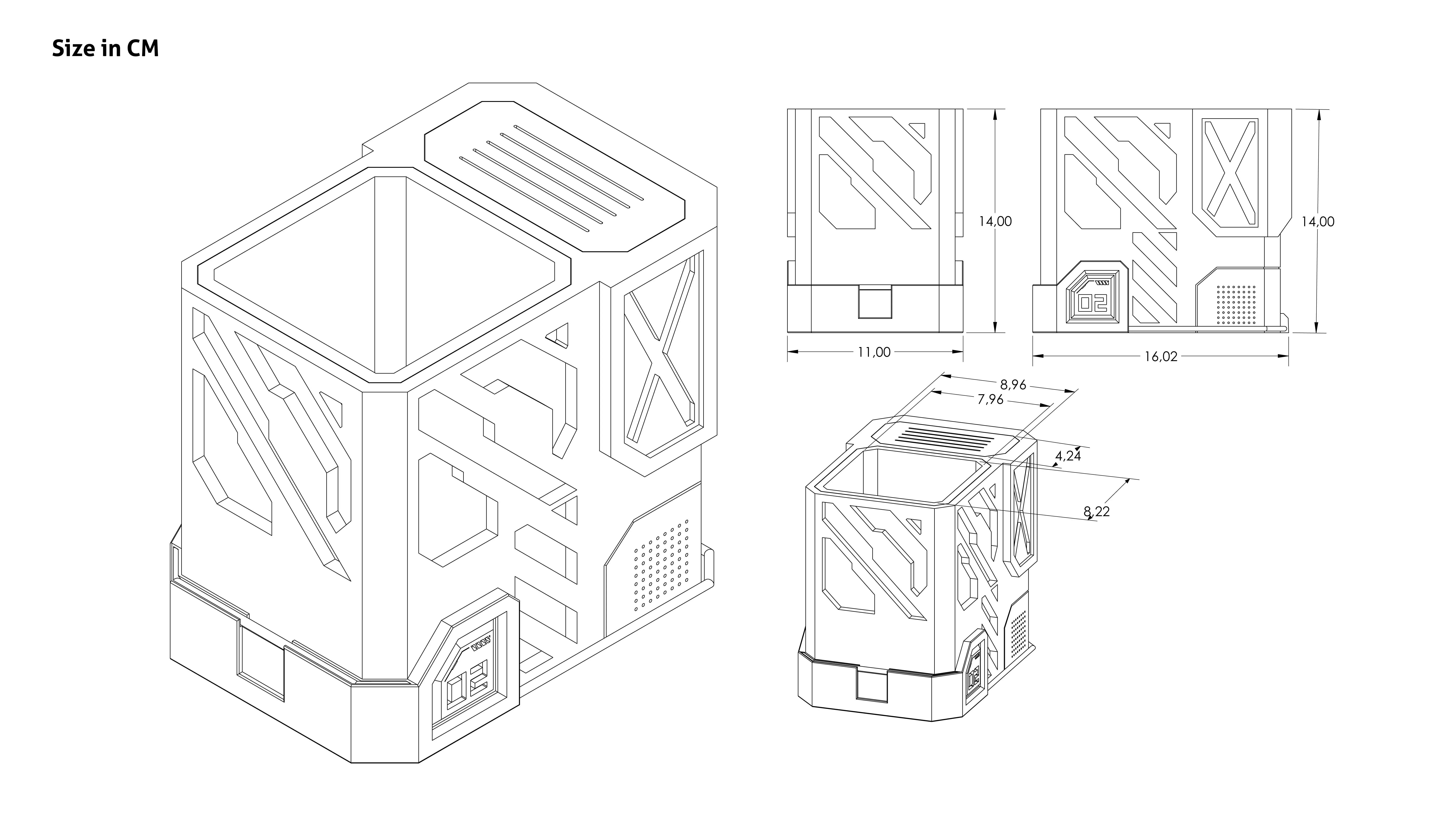 Pencil Holde CyberPunk 3D print model_4