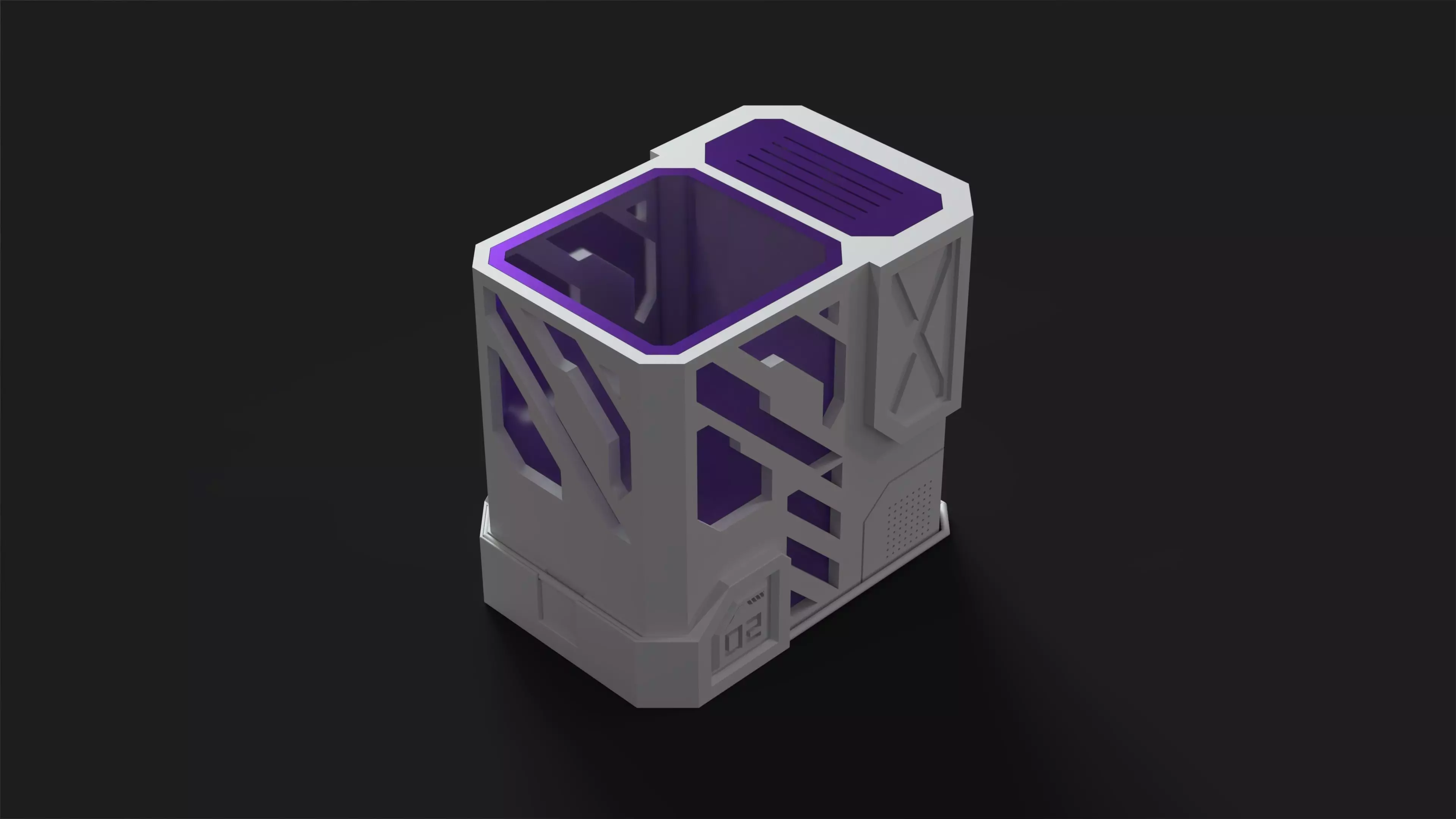 Pencil Holde CyberPunk 3D print model_3