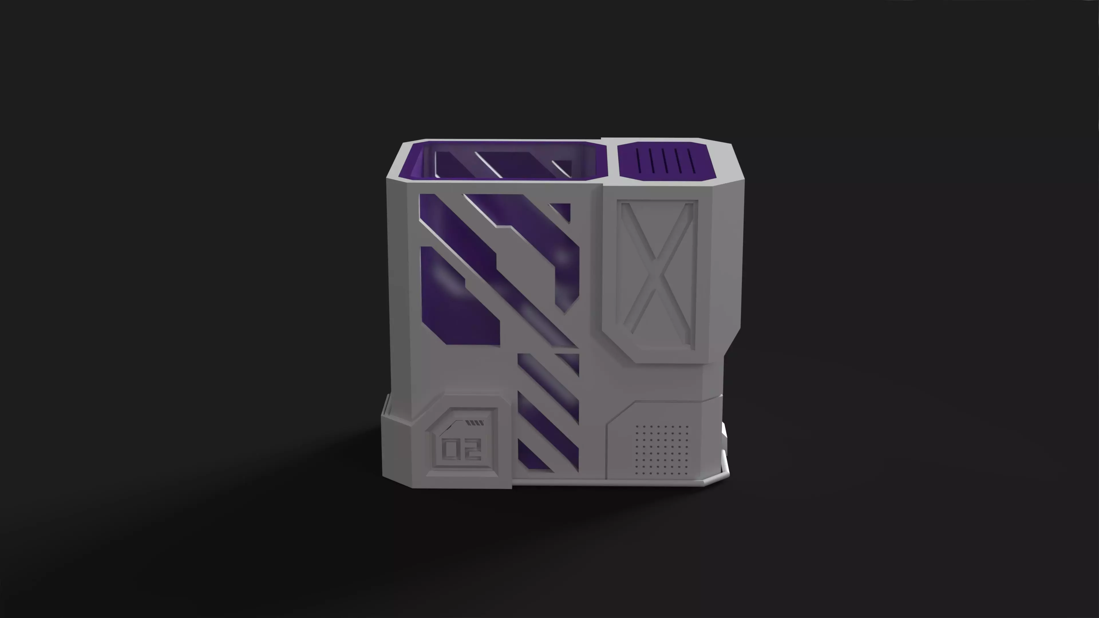 Pencil Holde CyberPunk 3D print model_1