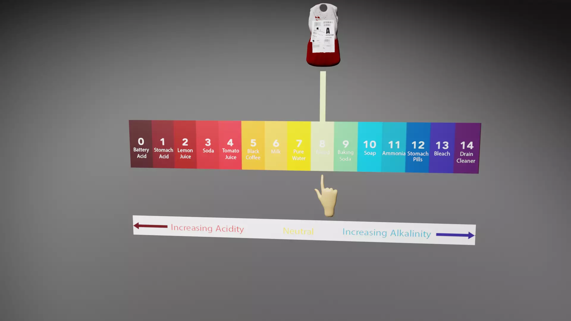 pH Scale 3D Model with Labels Low-poly 3D model_2