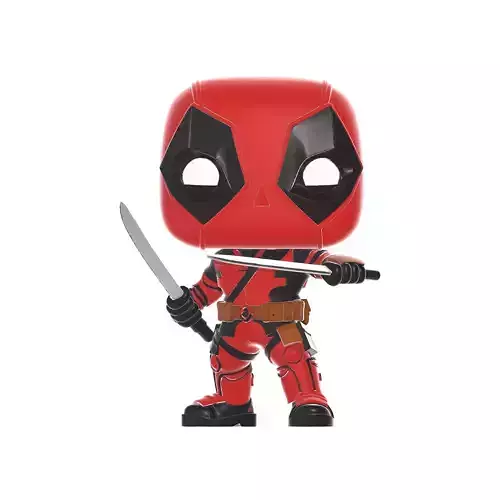 Deadpool Chibi Figurine Dual Blade Pose