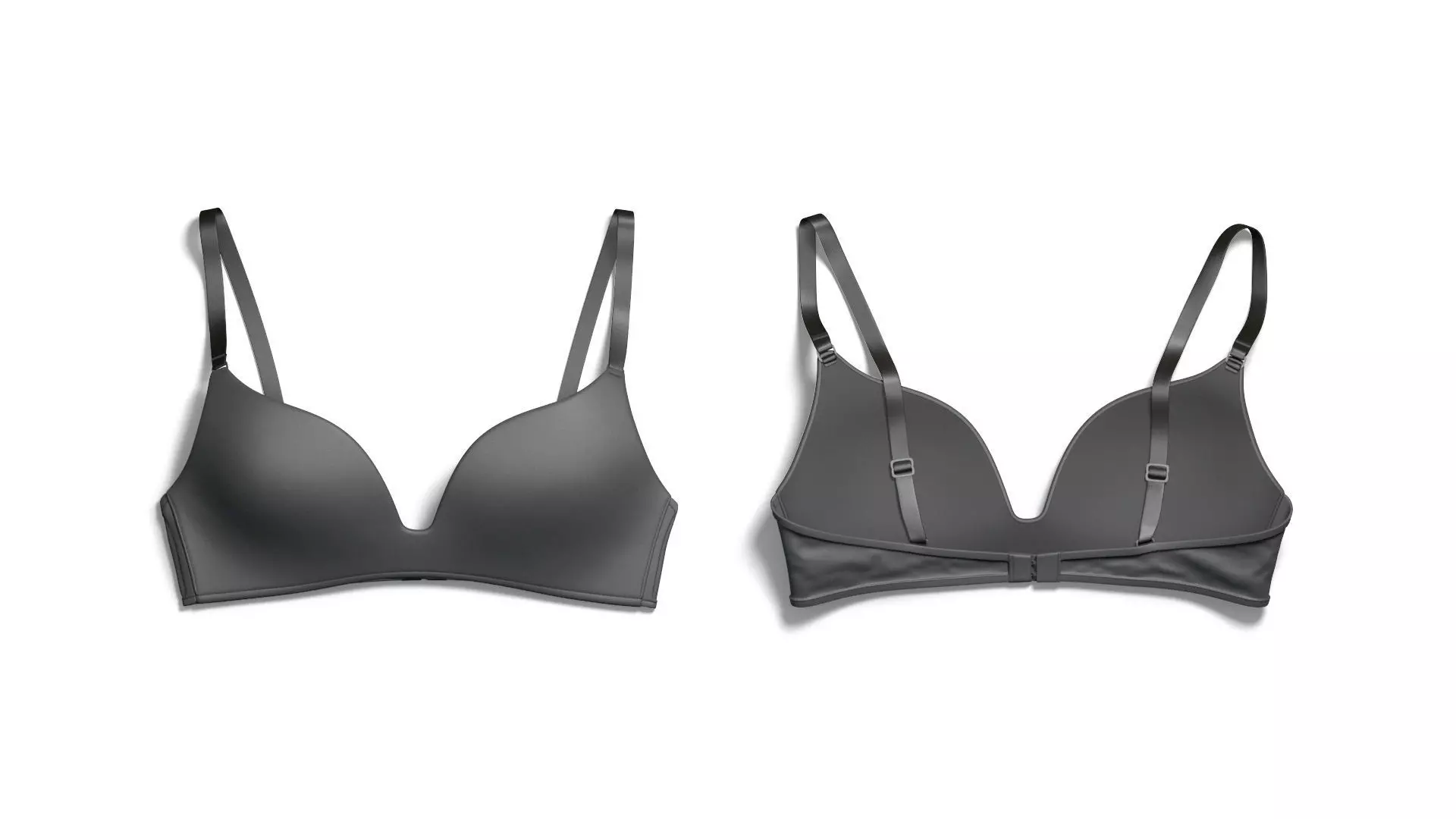 Womens Black Brassiere - female spandex lace brasserie 3D model_1