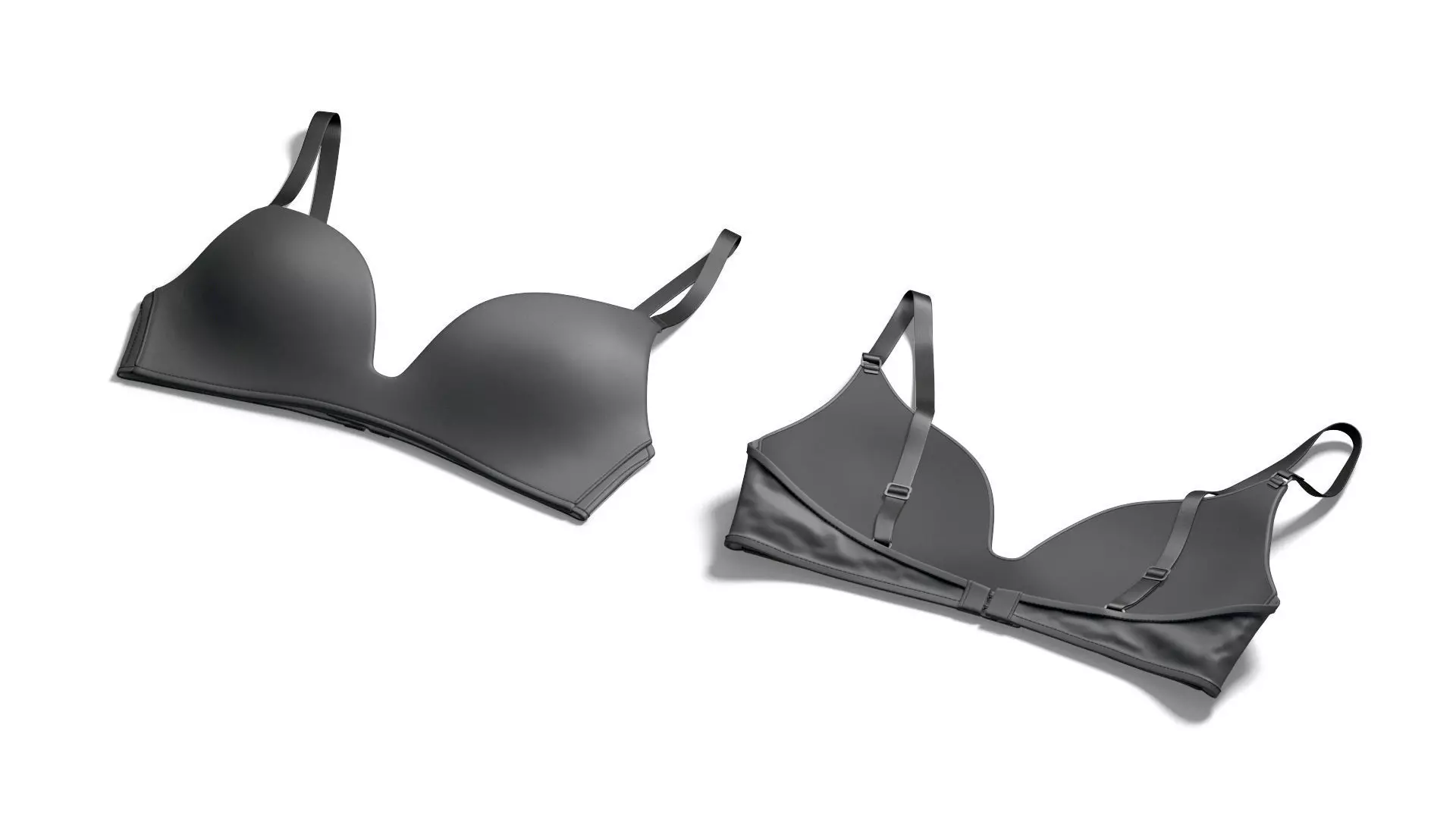 Womens Black Brassiere - female spandex lace brasserie 3D model_3