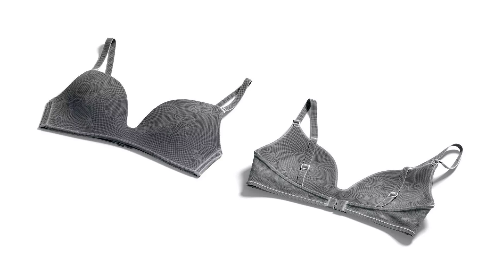 Womens Black Brassiere - female spandex lace brasserie 3D model_8