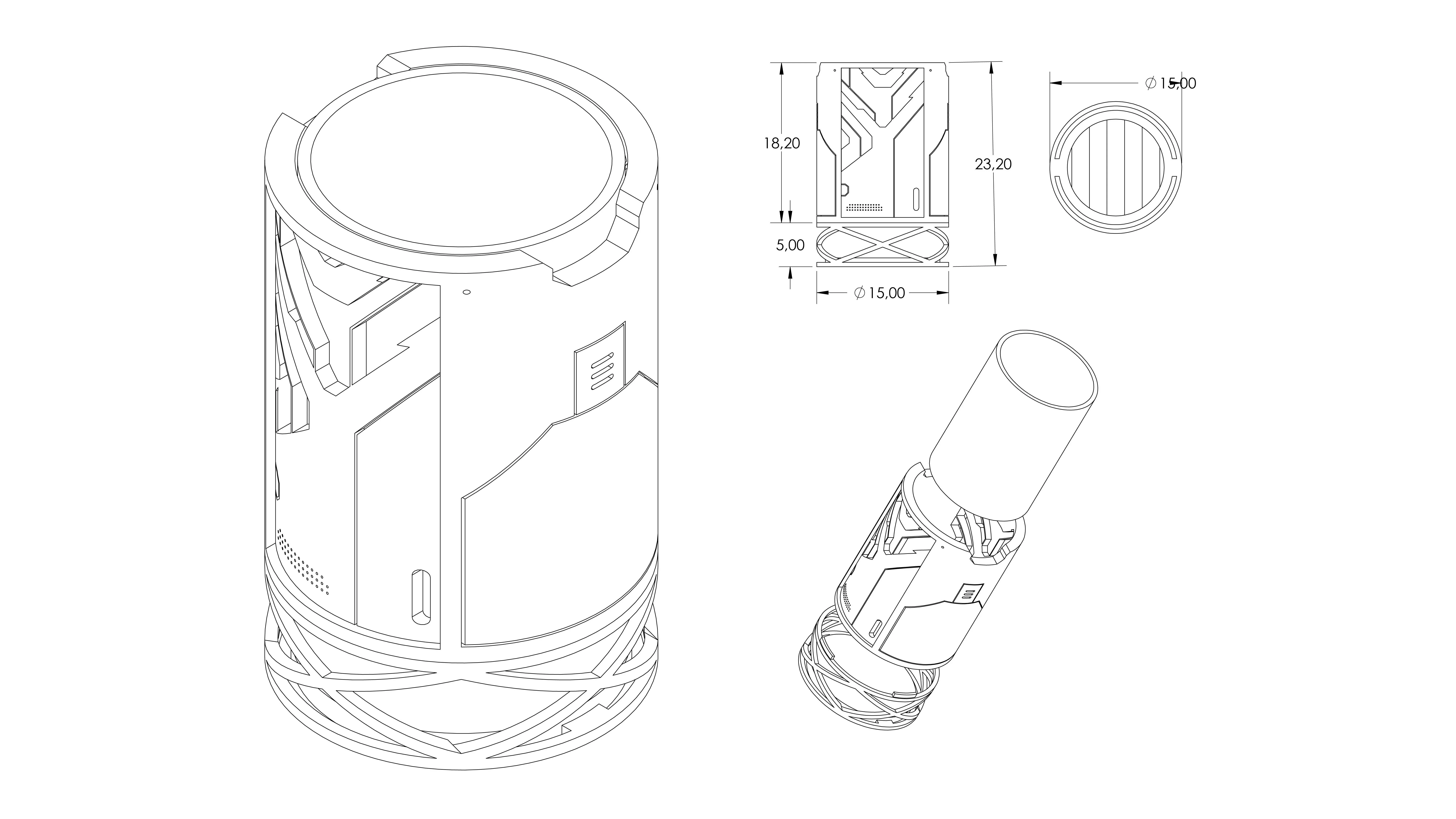 Pencil Holder Cyberpunk 3D print model_3