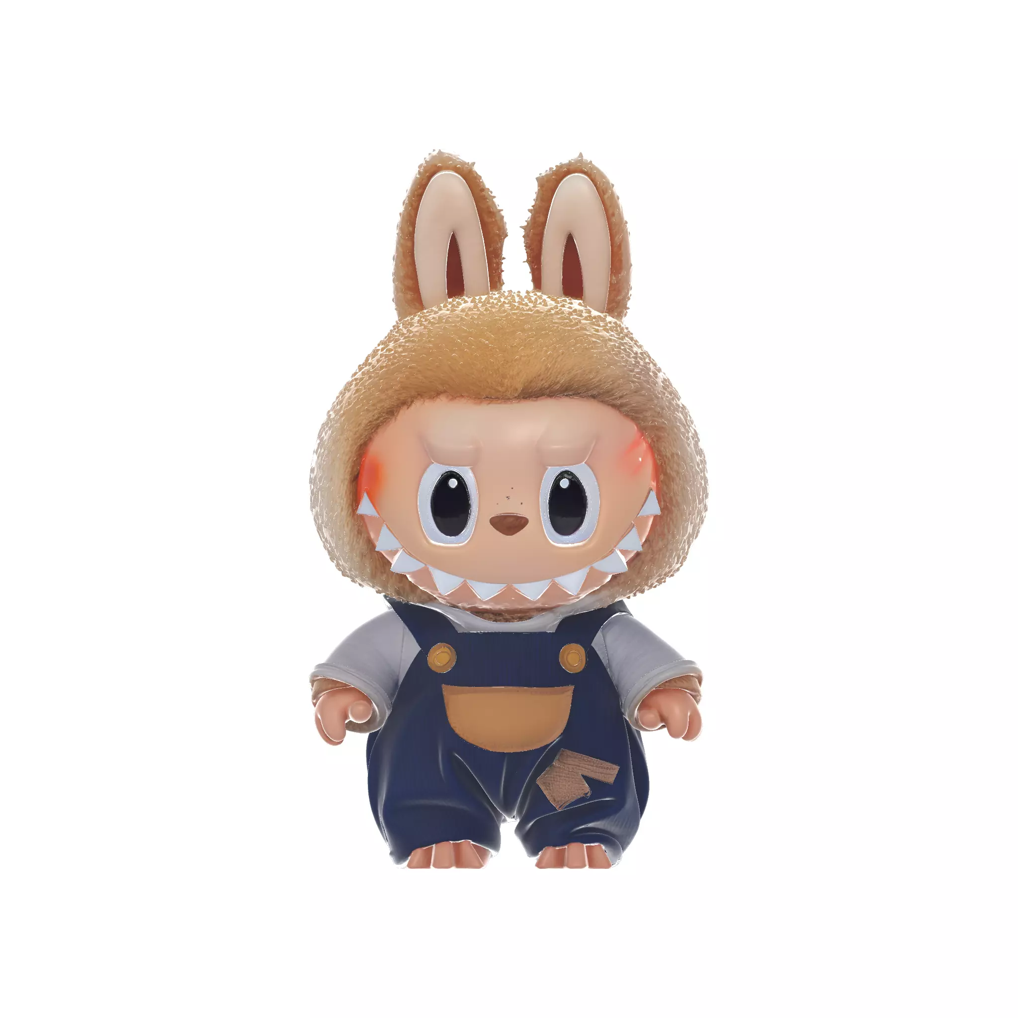 Chibi Labubu Monster Kid Cute Figurine with Overalls 3D print model_0